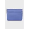 Leather bag with silver brand logo