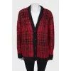 Long cardigan in check
