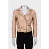 Cropped leather jacket