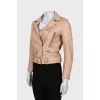Cropped leather jacket