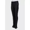 Wool trousers with slits at the bottom