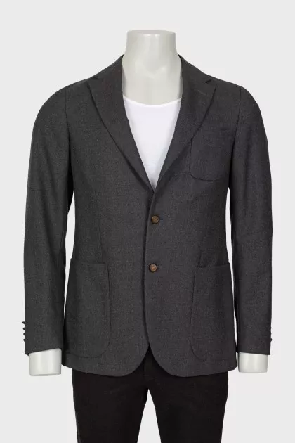 Men's wool jacket with pockets