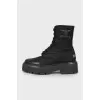 Textile boots with logo