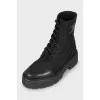 Textile boots with logo