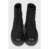 Textile boots with logo