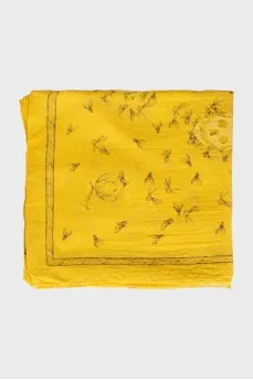 Yellow scarf in print