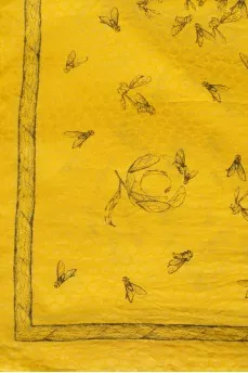Yellow scarf in print