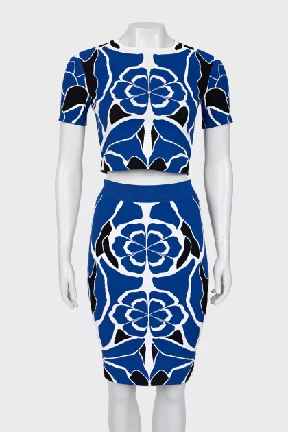 Printed skirt suit