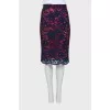 Lace skirt with stripes