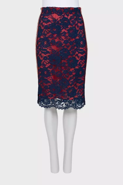 Lace skirt with stripes