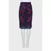 Lace skirt with stripes