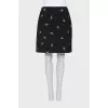 Straight skirt with sewn-in print