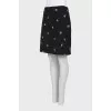 Straight skirt with sewn-in print