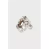 Silver ring with rhinestones