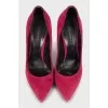 Magenta suede pumps