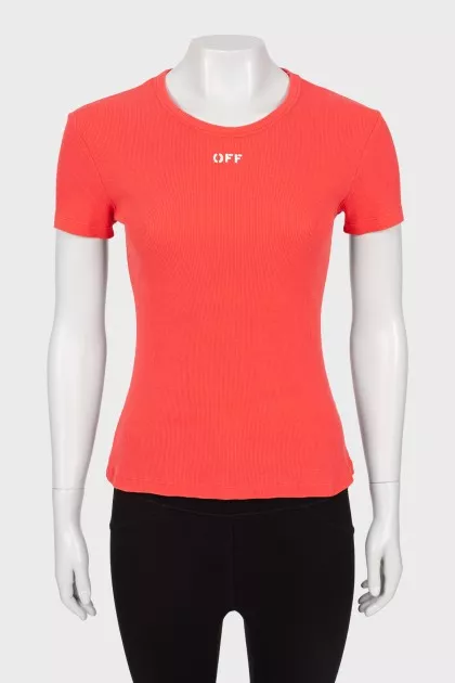 Pink ribbed T-shirt