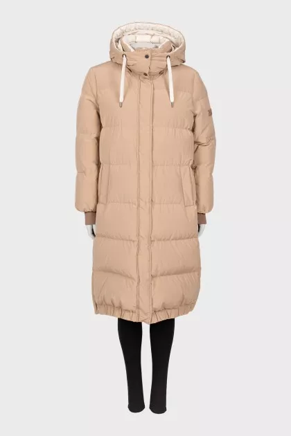 Beige-coloured down jacket. 