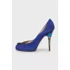 Blue shoes with decor