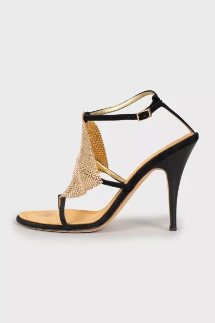 Sandals with rhinestones