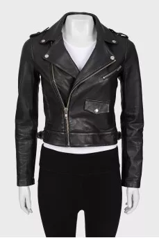Black leather jacket