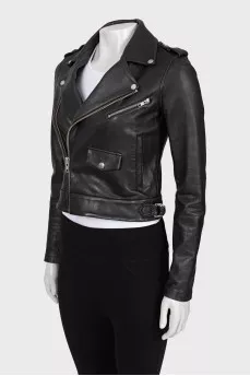 Black leather jacket