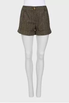 Green checked shorts