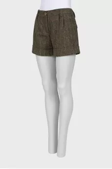 Green checked shorts