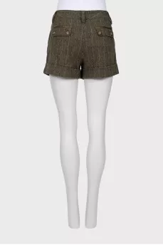 Green checked shorts