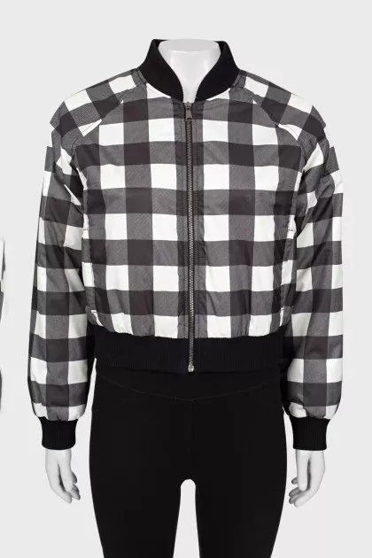 Black and white checked jacket 