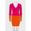 Two tone wool dress