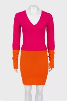 Two tone wool dress
