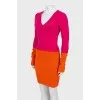 Two tone wool dress