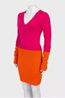 Two tone wool dress