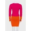 Two tone wool dress