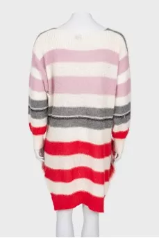 Striped sweater with embellished pockets