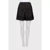 Black perforated shorts