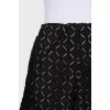 Black perforated shorts
