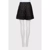Black perforated shorts