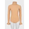 High neck wool bodysuit