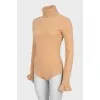 High neck wool bodysuit