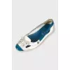 Combined color lacquer ballet flats