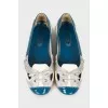 Combined color lacquer ballet flats