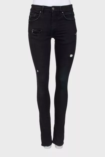 Black ripped effect jeans