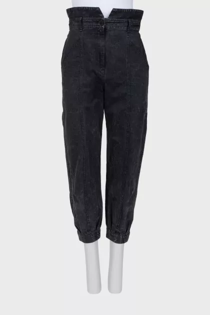 Jeans with raised seams