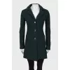 Green button down coat