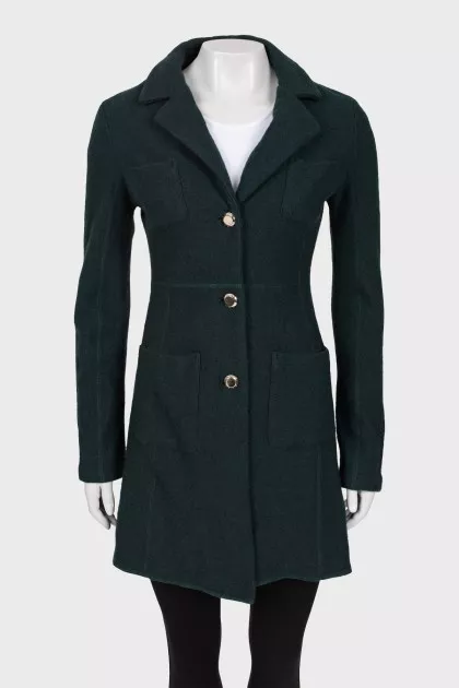 Green button down coat