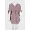 Draped dress with ties
