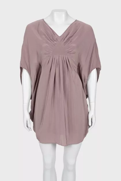 Draped dress with ties