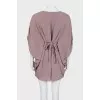 Draped dress with ties