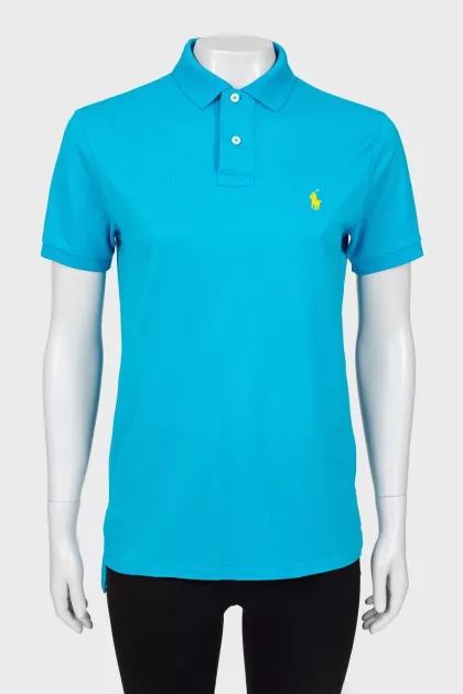 Blue T-shirt with embroidered logo